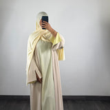 Kimono bi-color, beige/jaune