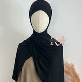 Hijab à nouer, couleur noir