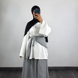 Jupe carreaux + foulard carré
