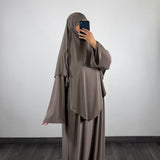 Abaya + khimar jersey, taupe