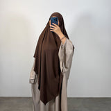 Khimar soie de Medine, couleur marron chocolat (2 longueurs)