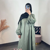 Robe popeline, couleur kaki