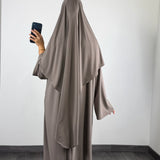 Abaya + khimar jersey, taupe