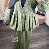 Ensemble coton Jade, couleur kaki