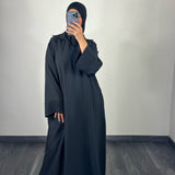 Abaya tissu crèpe, couleur noir