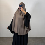 Khimar à fentes jersey premium, couleur taupe