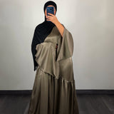Abaya satin, taupe