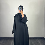 Abaya tissu crèpe, couleur noir