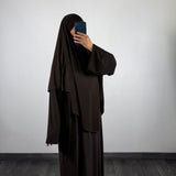 Abaya + khimar jersey, marron