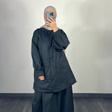 Ensemble parka imperméable avec jupe, noir