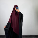 Khimar jersey premium infroissable, couleur bordeaux