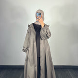 Parka imperméable longue, taupe