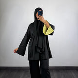 Burkini 3 pièces bi-color, noir/jaune