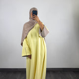 Abaya bi-color, jaune/taupe