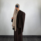 Ensemble abaya + cape jersey, marron
