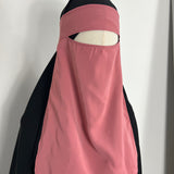 Niqab-bandeau soie de medine, couleur rose foncé
