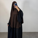 Khimar à fentes jersey premium, couleur marron