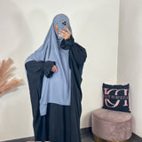 Khimar carré, couleur bleu pastel