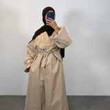 Trench manches ballons, beige