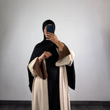 Kimono bi-color, beige/marron