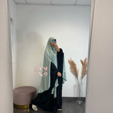 Maxi khimar à fentes, vert d’eau