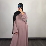 Abaya ambre, couleur taupe-rosé