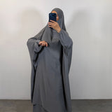 Jilbeb 2 pieces jupe soie de medine, couleur gris foncé