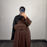 Abaya ambre, couleur marron