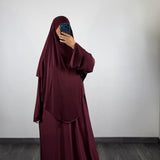 Abaya + khimar jersey, bordeaux