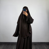 Abaya + khimar jersey, marron
