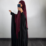 Khimar jersey premium infroissable, couleur bordeaux