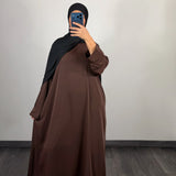 Abaya ambre, couleur marron