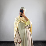 Kimono bi-color, beige/jaune