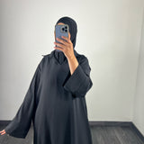 Abaya tissu crèpe, couleur noir