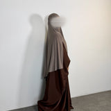 Khimar à fentes jersey premium, couleur taupe