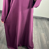 Abaya tissu crèpe, couleur prune