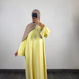 Abaya bi-color, jaune/taupe