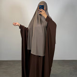 Khimar à fentes jersey premium, couleur taupe