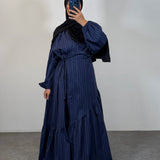 Robe cache-coeur, bleu marine