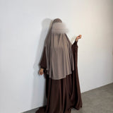 Khimar à fentes jersey premium, couleur taupe