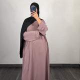 Abaya ambre, couleur taupe-rosé