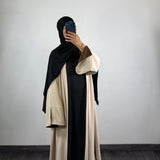 Kimono bi-color, beige/marron