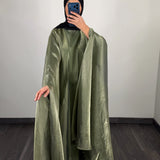 Sur-abaya organza kaki