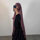 Khimar jersey premium infroissable, couleur mauve poudré