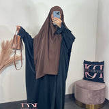 Khimar carré, couleur marron chocolat