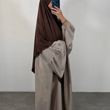 Khimar soie de Medine, couleur marron chocolat (2 longueurs)