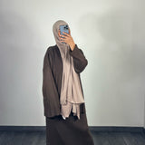 Ensemble maille jupe, marron (qualité supérieure)