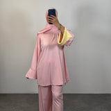 Burkini 3 pièces bi-color, rose/jaune