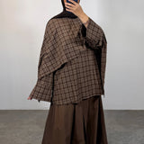 Tunique avec cape amovible, marron