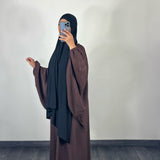 Abaya butterfly, couleur marron